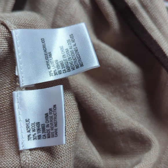 Beige Tahari ASL Short Sleeve Mock Turtleneck - Picture 7 of 7